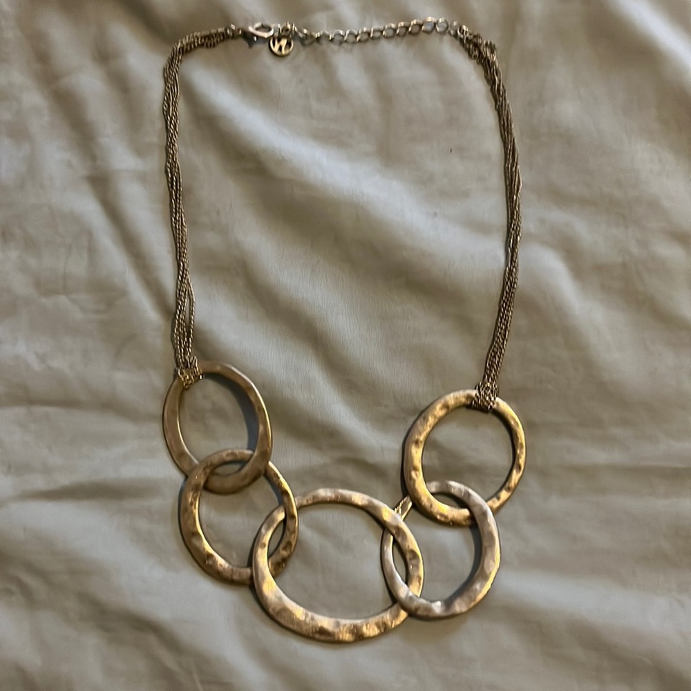 Gold circle statement necklace